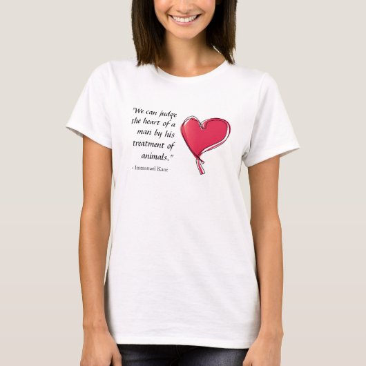 Immanuel Kant quote man behandeling dieren T-shirt (Voorkant)