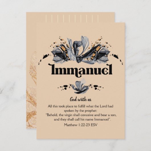 Immanuel | Namen van de goddelijke Devotionele Bij Briefkaart (Voorkant / Achterkant)