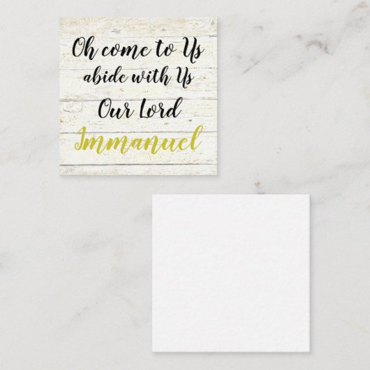 Immanuel Notitiekaartje (Voorkant / Achterkant)