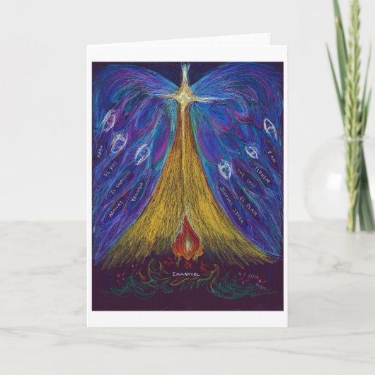 Immanuel oliepastel van Christina Wert, blanco kaa Feestdagen Kaart (Voorkant)