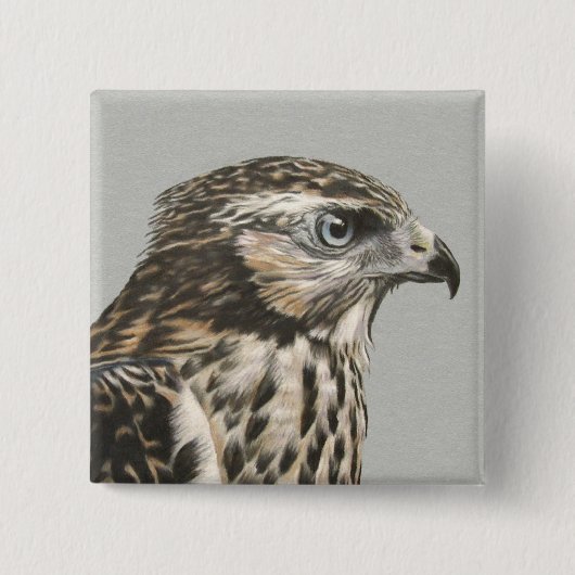 Immature Goshawk Vierkante Button 5,1 Cm (Voorkant)