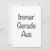 Immer Gerade Aus - minimalistic typography card Kaart (Voorkant)