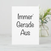 Immer Gerade Aus - minimalistic typography card Kaart (Staand voorkant)