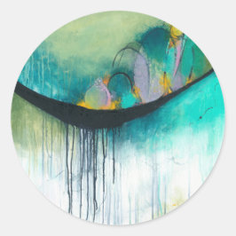 Immerse - Square Abstract Expressionisme Kunst Ronde Sticker