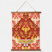 Immersive Design: Radiant Gold Elephants on Deep C Hangend Wandkleed (Voorkant)