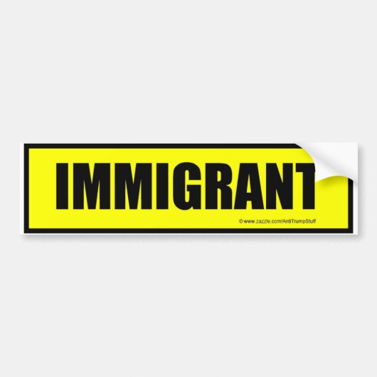 IMMIGRANT-bumpersticker - GEEL Bumpersticker (Voorkant)
