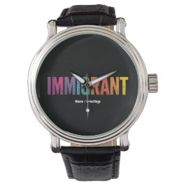Immigrant eenvoudig minimalistisch anti-racisme on horloge