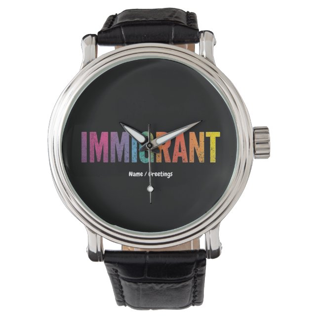 Immigrant eenvoudig minimalistisch anti-racisme on horloge (Voorkant)