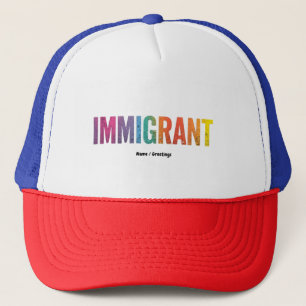 Immigrant eenvoudig minimalistisch anti-racisme on trucker pet