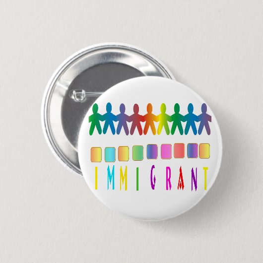 Immigrant Ronde Button 5,7 Cm (Voorkant /achterkant)