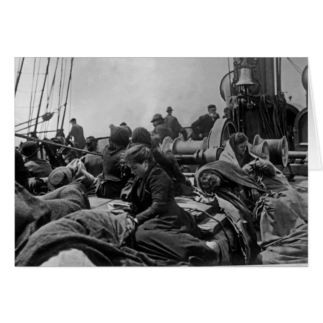 Immigranten aan boord van stoomschip (Voorkant Horizontaal)