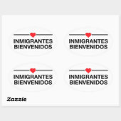 immigranten bienvenidos immigranten welkom ovale sticker (Vel)