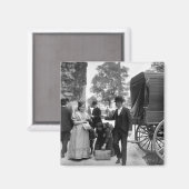 Immigranten in Battery Park, 1900 Magneet (Voorkant / Achterkant)