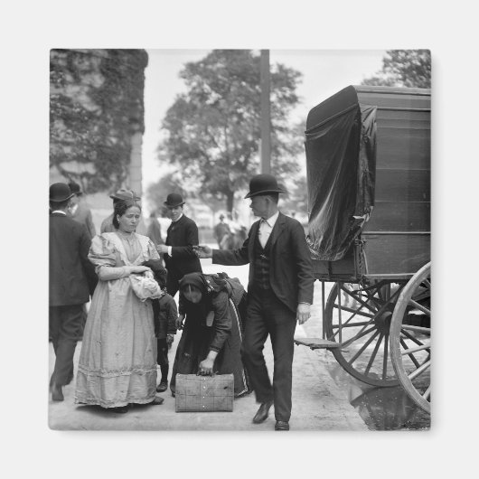 Immigranten in Battery Park, 1900 Magneet (Voorkant)