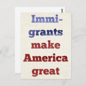 Immigranten maken Amerika geweldig Briefkaart (Voorkant / Achterkant)