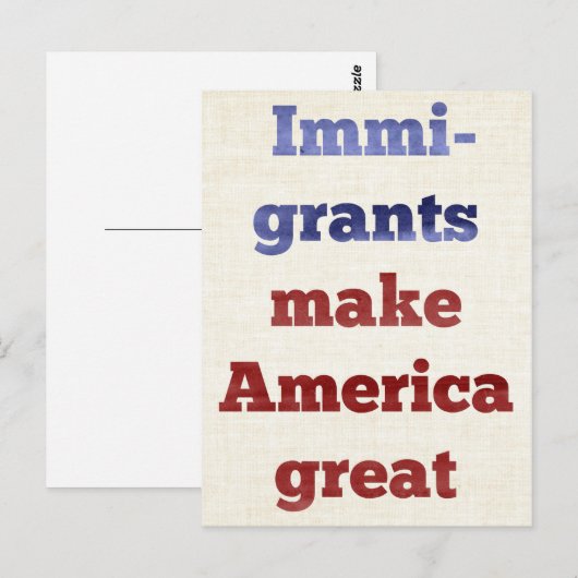 Immigranten maken Amerika geweldig Briefkaart (Voorkant / Achterkant)