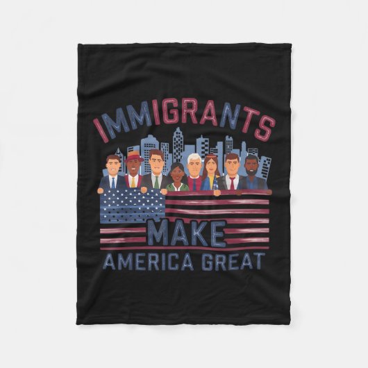 Immigranten maken Amerika geweldig Fleece Deken (Voorkant)