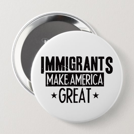 Immigranten maken Amerika geweldig Ronde Button 4,0 Cm (Voorkant /achterkant)