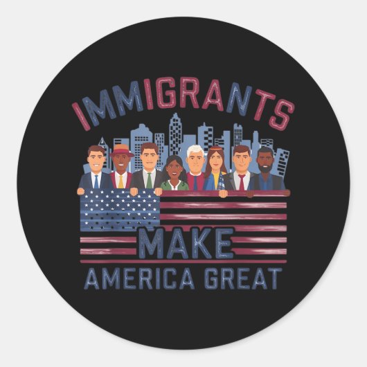 Immigranten maken Amerika geweldig Ronde Sticker (Voorkant)