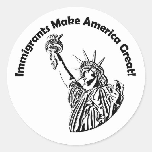 Immigranten maken Amerika geweldig Ronde Sticker (Voorkant)
