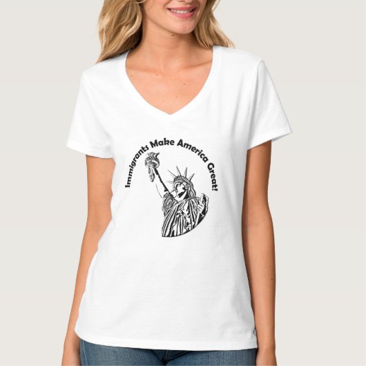Immigranten maken Amerika geweldig T-shirt (Voorkant)