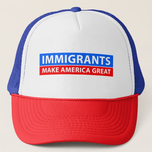 Immigranten maken Amerika geweldig - Trucker Hat Trucker Pet (Voorkant)