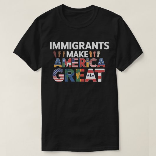 Immigranten maken Amerika groot 2025 | pro-immigra T-shirt (Design voorkant)