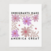 Immigranten maken Amerika Groot Bloemstuk Anti-Tru Aankondigingskaart (Voorkant)