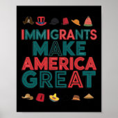 Immigranten maken Amerika groot om diversiteit te  Poster (Voorkant)