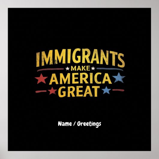 Immigranten maken Amerika groot om gelijkheid te v Poster (Voorkant)