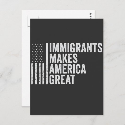 Immigranten Maken Amerika Groot Vlag Anti Trump Briefkaart (Voorkant / Achterkant)