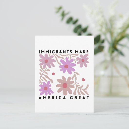 Immigranten maken Amerika tot grote bloemenanti-Tr Briefkaart (Staand voorkant)