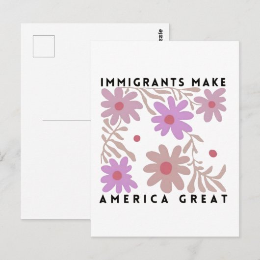 Immigranten maken Amerika tot grote bloemenanti-Tr Briefkaart (Voorkant / Achterkant)