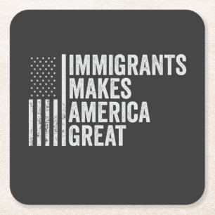 Immigranten maken Amerika tot grote vlag tegen Tru Kartonnen Onderzetters
