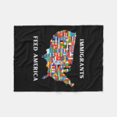 Immigranten voeden Amerika met vluchtelingenrechte Fleece Deken (Voorkant (Horizontaal))