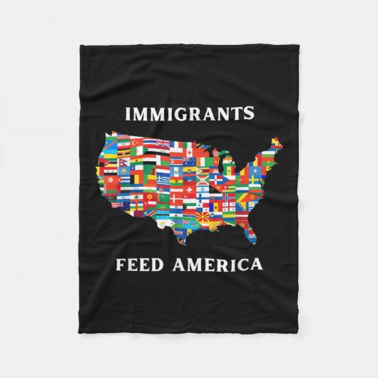 Immigranten voeden Amerika met vluchtelingenrechte Fleece Deken (Voorkant)