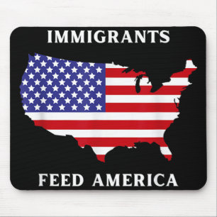 Immigranten voeden Amerika met vluchtelingenrechte Muismat