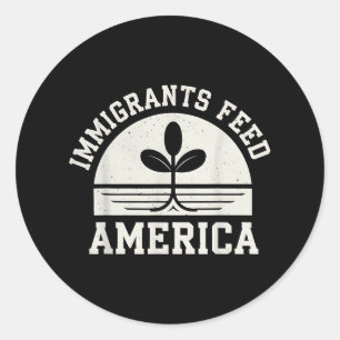 Immigranten voeden Amerika pro-immigratie politiek Ronde Sticker