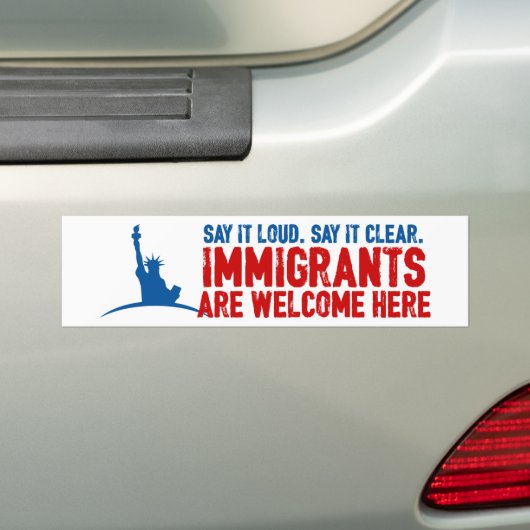 Immigranten Welkom Bumpersticker (Op auto)