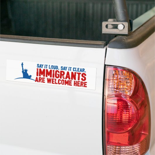 Immigranten Welkom Bumpersticker (Op Truck)