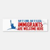Immigranten Welkom Bumpersticker (Voorkant)