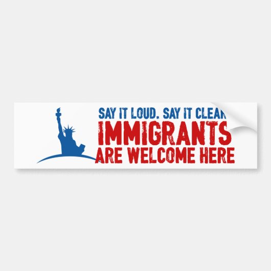 Immigranten Welkom Bumpersticker (Voorkant)