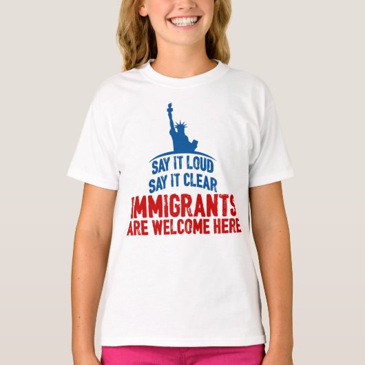 Immigranten Welkom Meisjes T-Shirt (Voorkant)