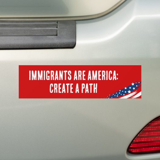 Immigranten zijn Amerika: Creëer a Path Bumpersticker (Op auto)