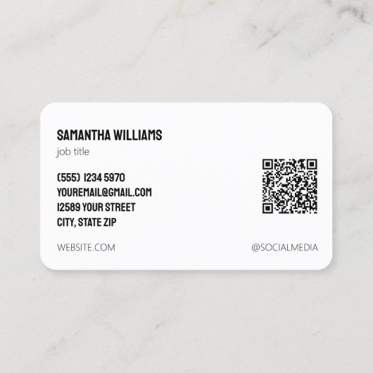 Immigratie Aangepaste QR of Logo Visitekaartje (Achterkant)