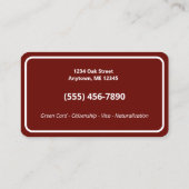 Immigratie Burgerschap Visitekaartje (Achterkant)