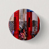 Immigratie in ketens ronde button 3,2 cm (Voorkant)