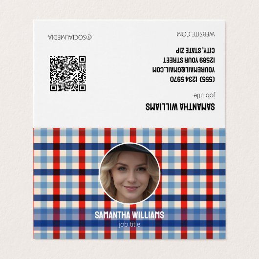 Immigratie QR Foto Visitekaartje (Buitenkant ongevouwen)