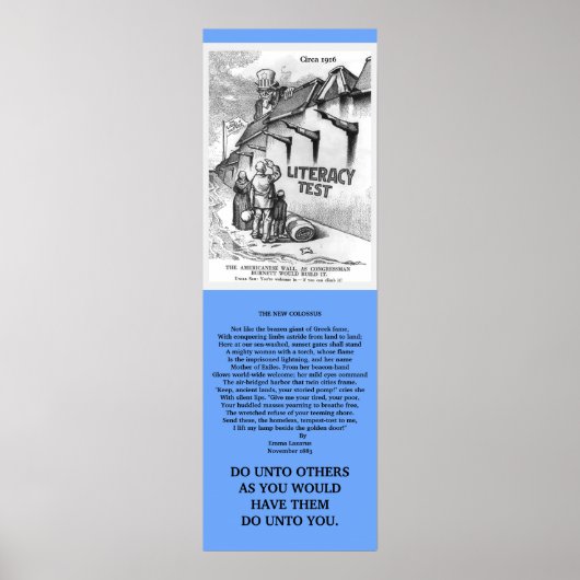 Immigratievluchtelingen  politieke Cartoon Poster (Voorkant)