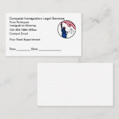 Immigration Naturalization Lawyer Appointment Card Afsprakenkaartje (Voorkant / Achterkant)